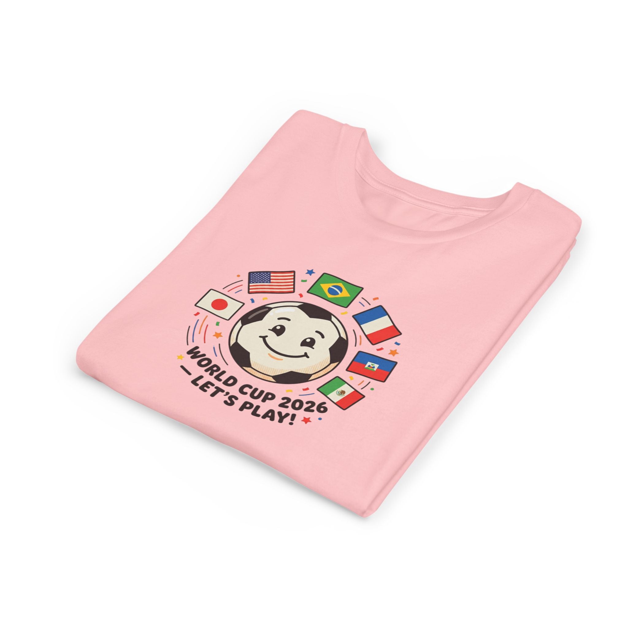 World Cup Soccer Kids Tee | Youth Short Sleeve Tee, Colorful Football Design