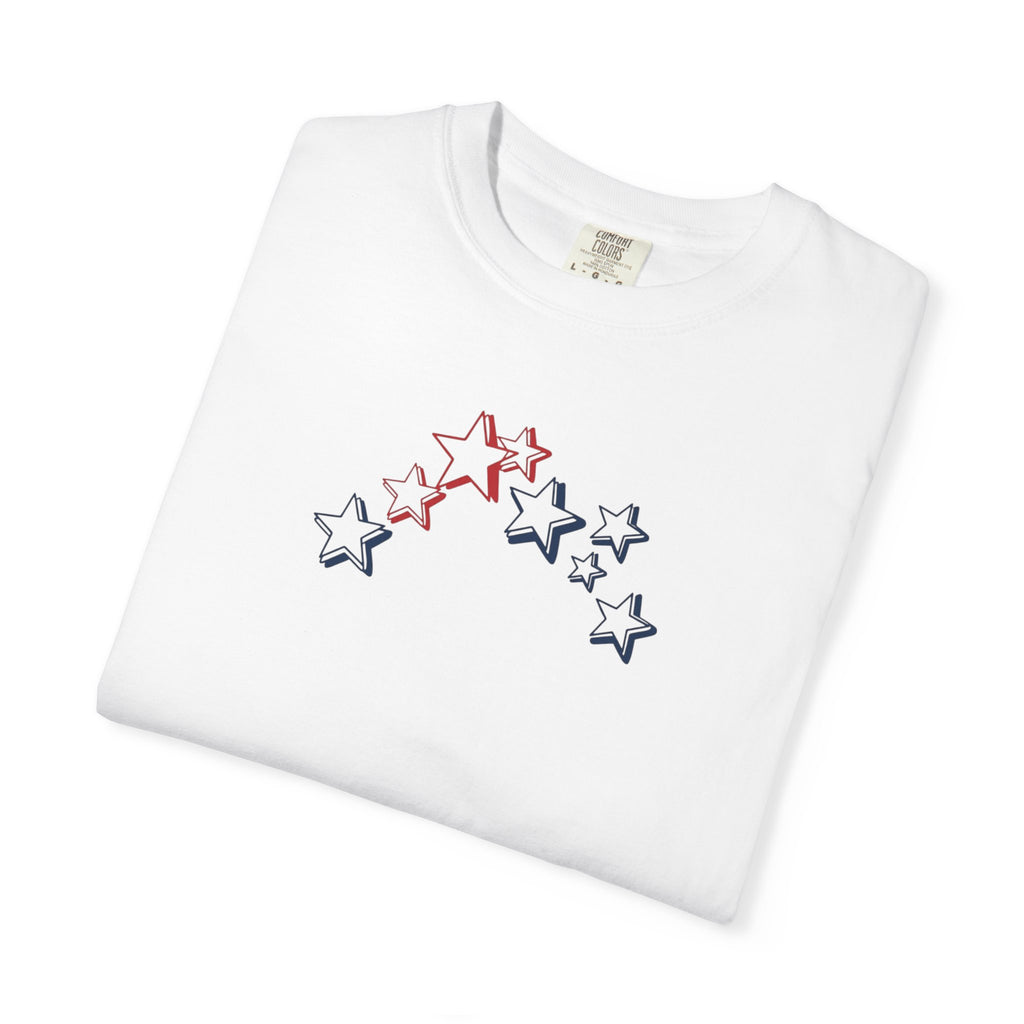 Red, White Blue Star Cluster T-Shirt | Small Chest Stars, Patriotic stars