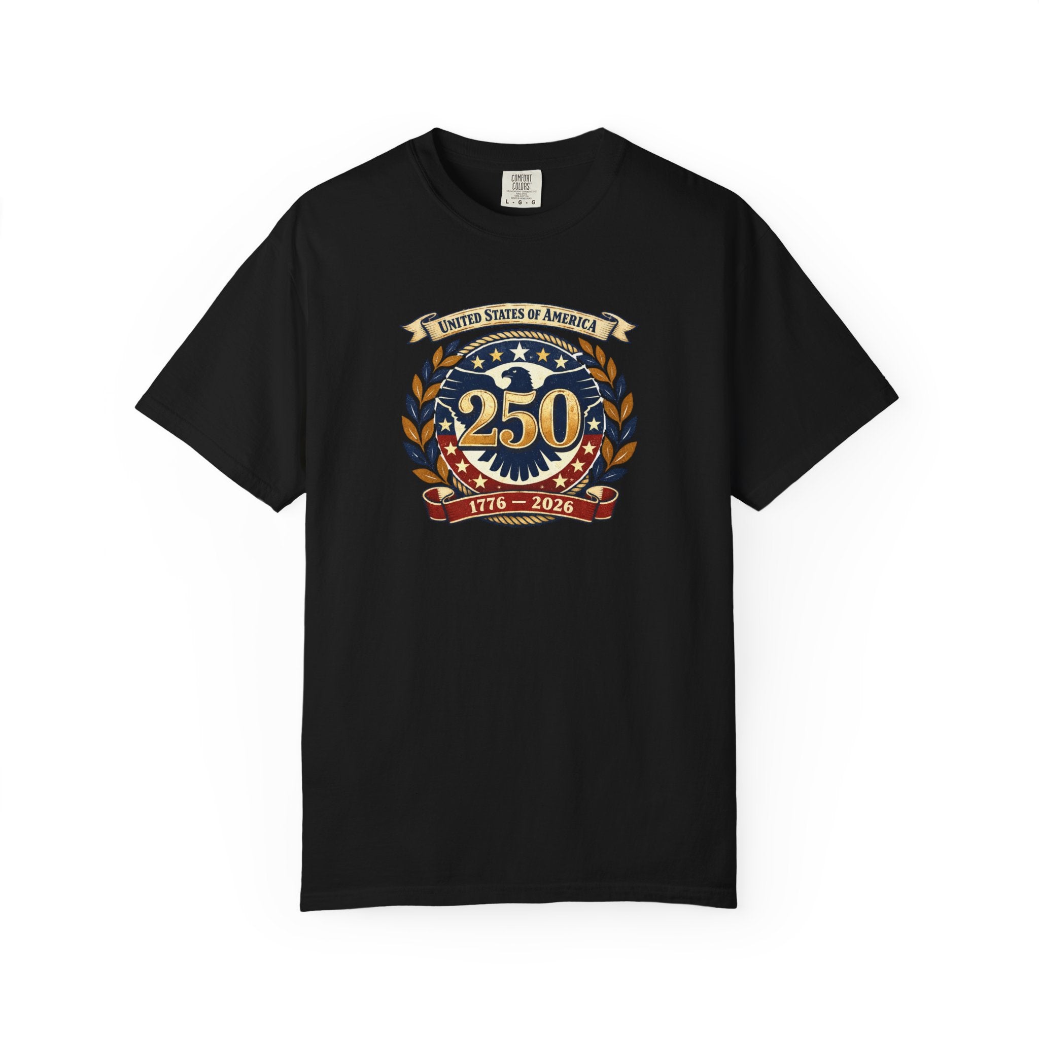 USA 250th Anniversary Tee – 1776–2026 Eagle Emblem on Comfort Colors 1717