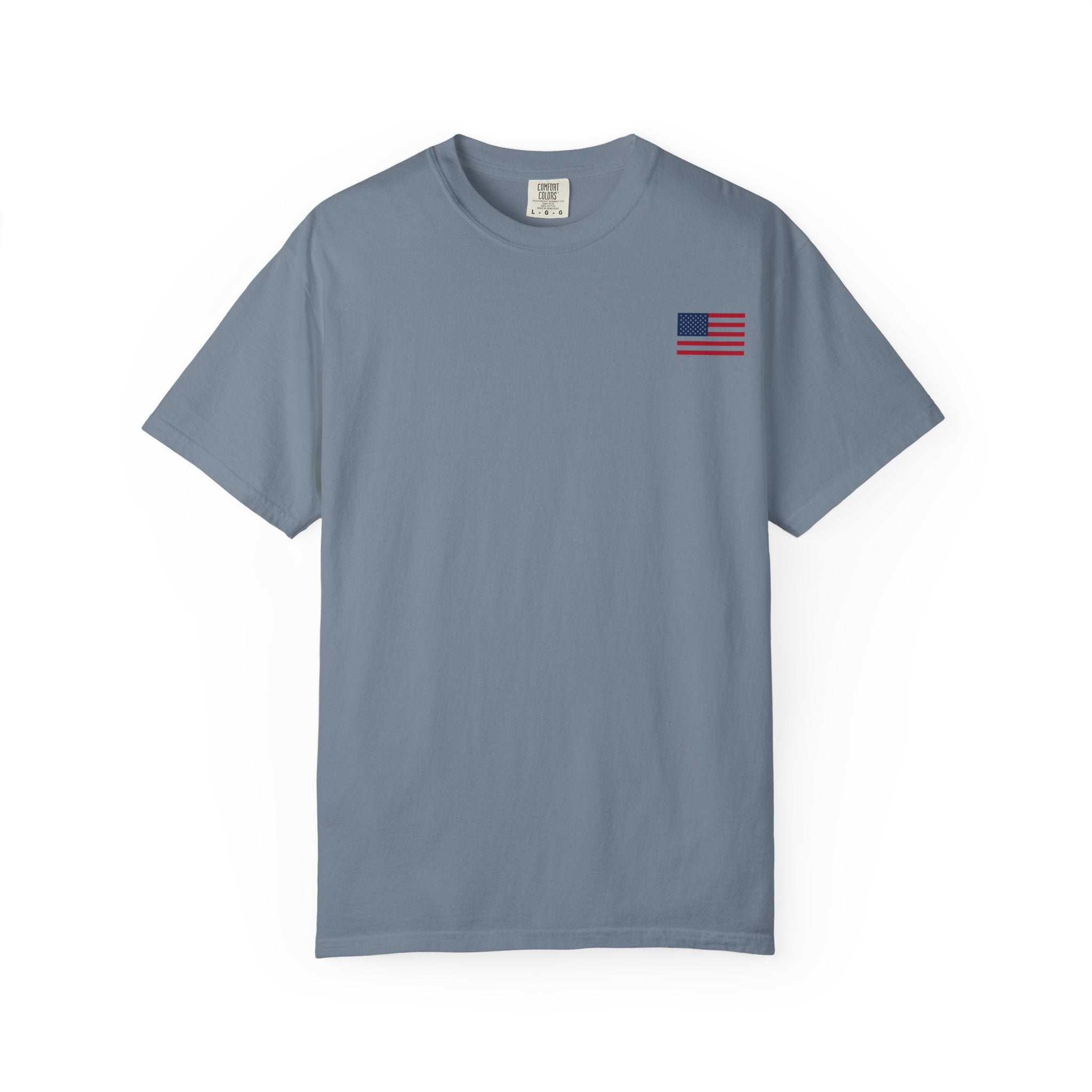 Small American Flag Chest Print T-Shirt | Minimal Patriotic Tee