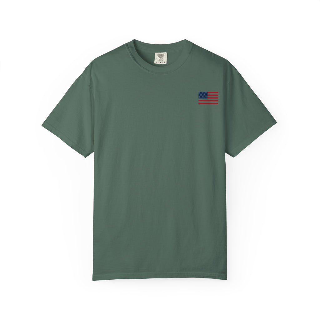 Small American Flag Chest Print T-Shirt | Minimal Patriotic Tee