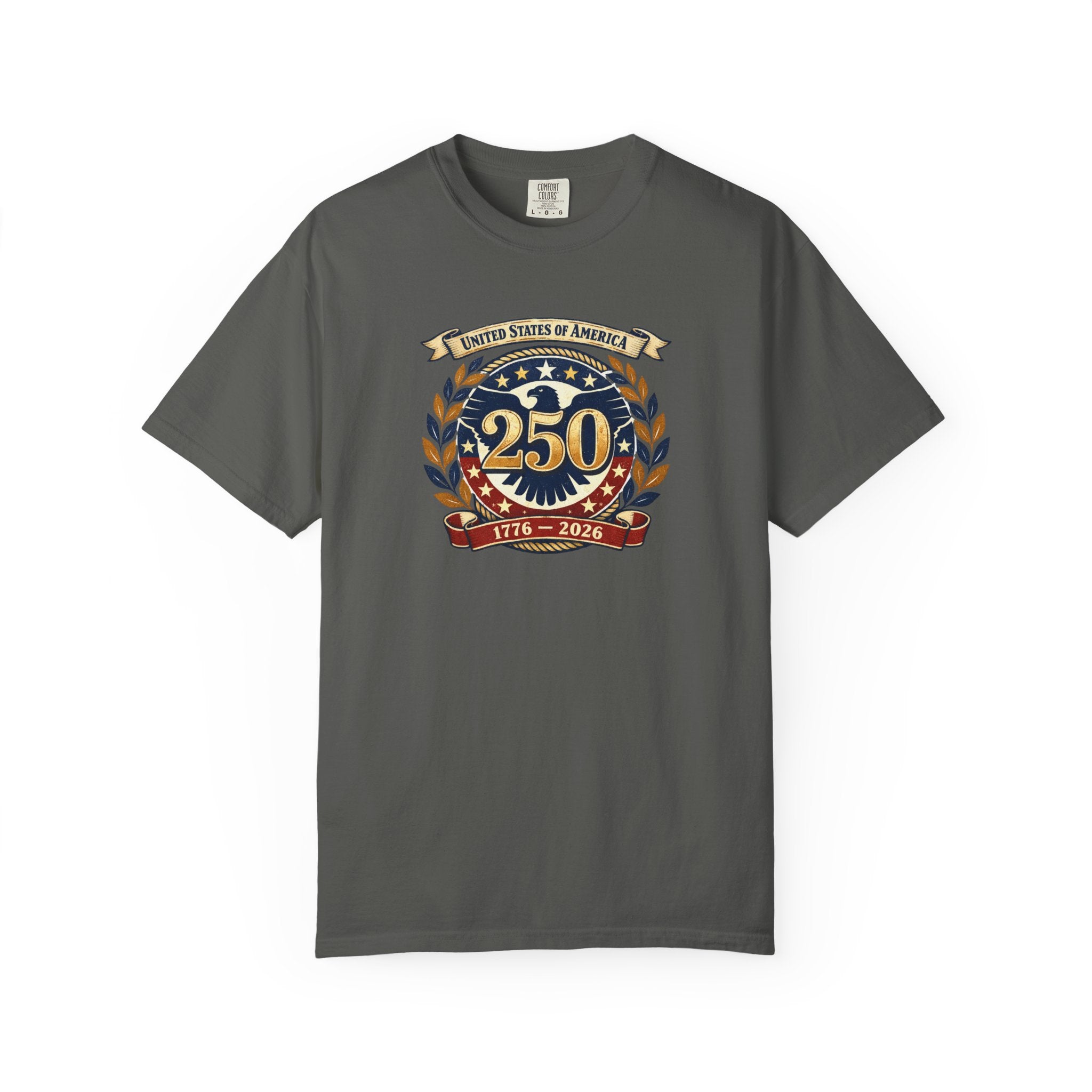 USA 250th Anniversary Tee – 1776–2026 Eagle Emblem on Comfort Colors 1717
