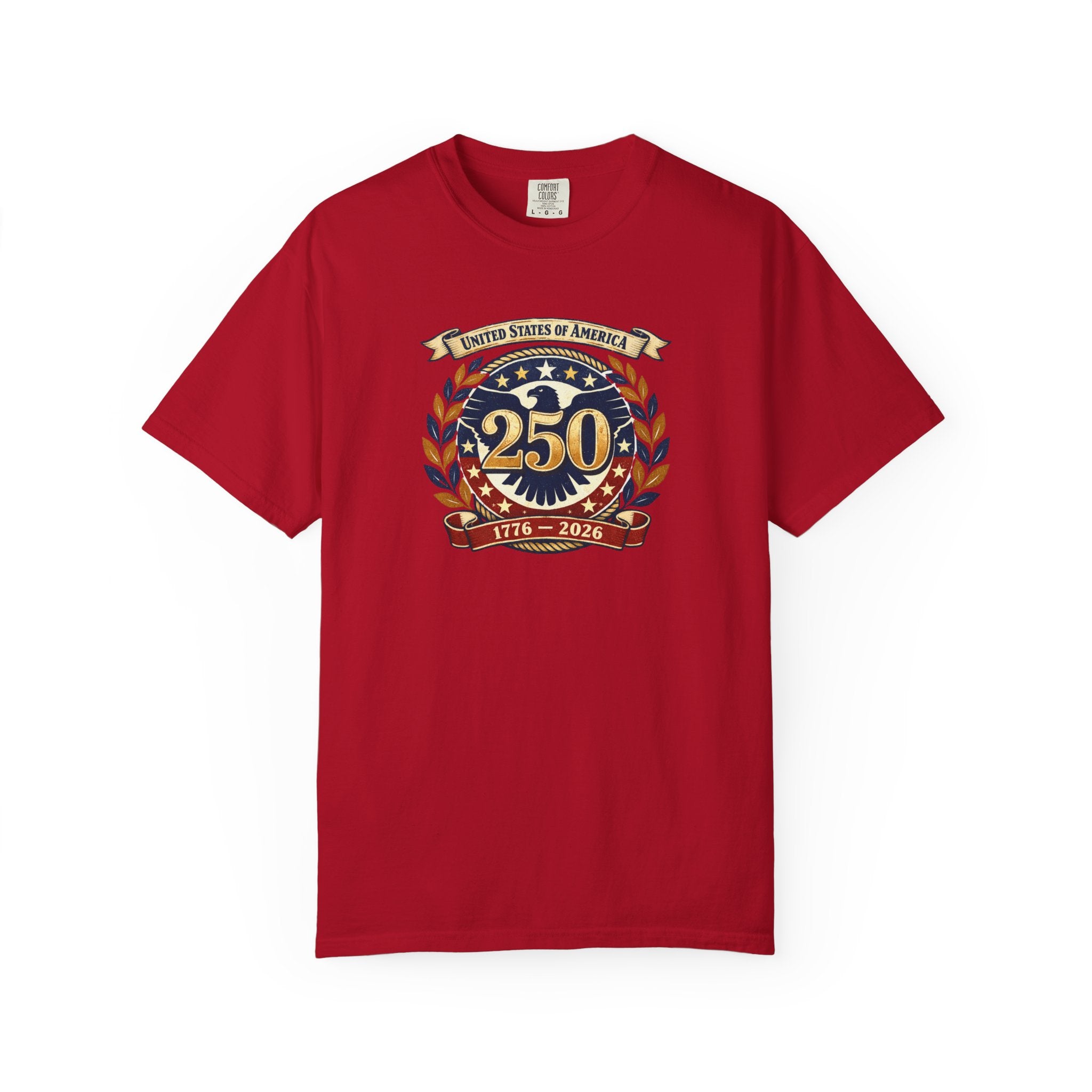 USA 250th Anniversary Tee – 1776–2026 Eagle Emblem on Comfort Colors 1717