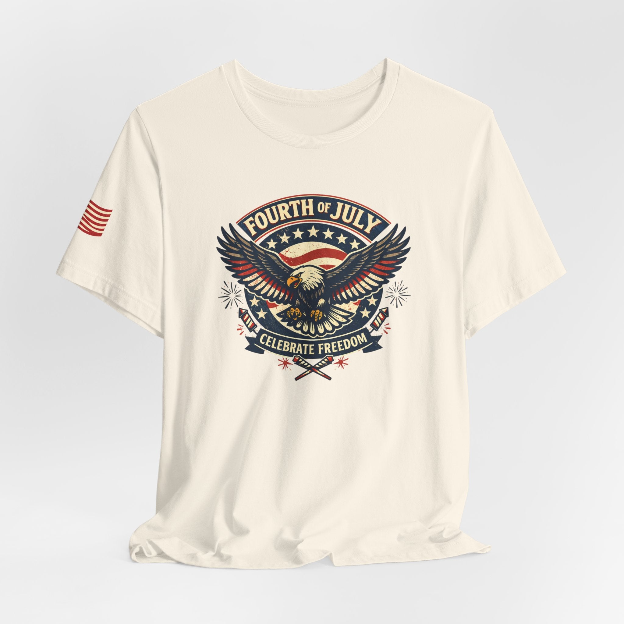Fourth of July Eagle Celebrate Freedom T-Shirt | Patriotic American Flag