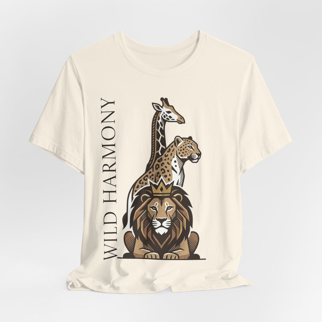 Wild Harmony Safari Animal T-Shirt | Lion Giraffe Leopard