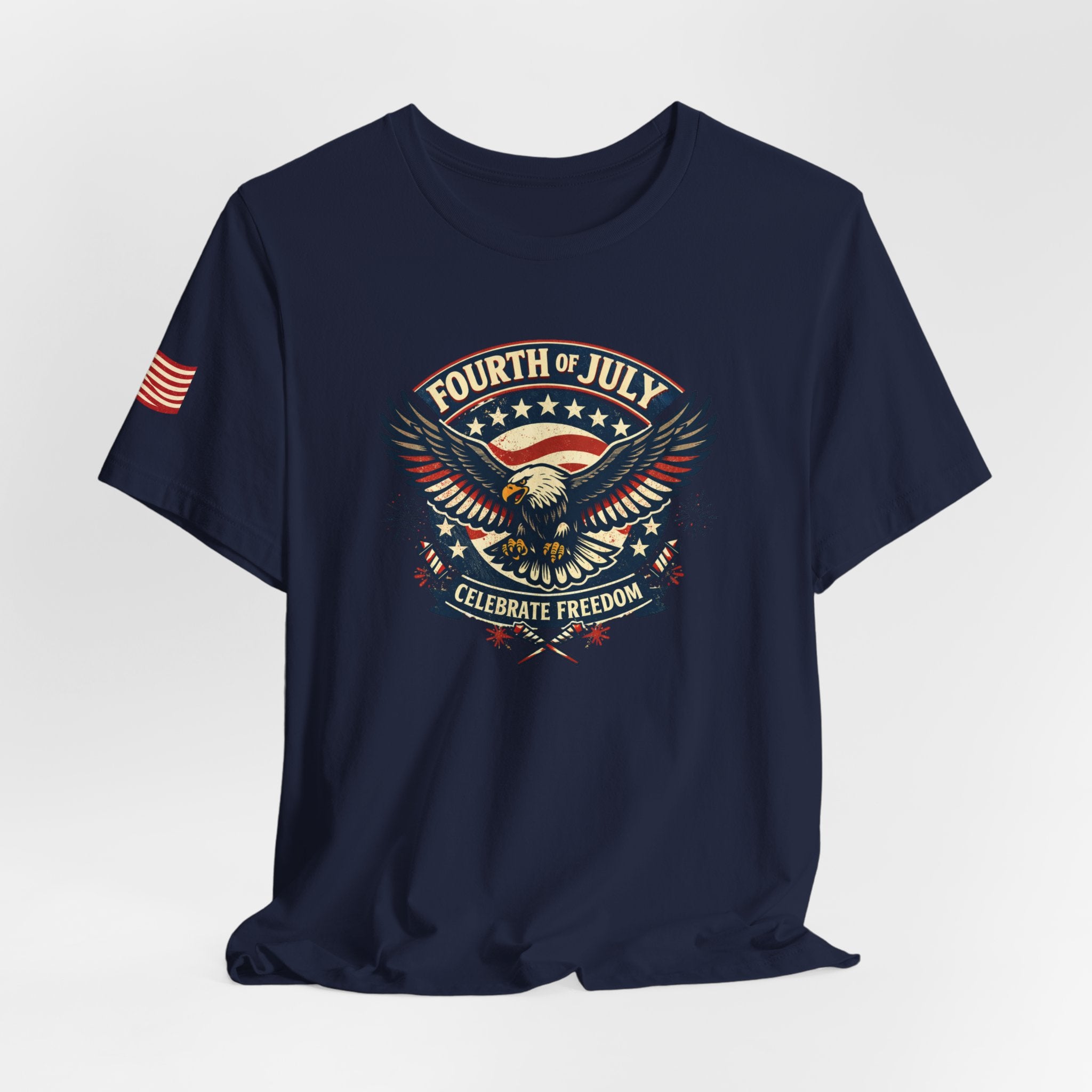 Fourth of July Eagle Celebrate Freedom T-Shirt | Patriotic American Flag
