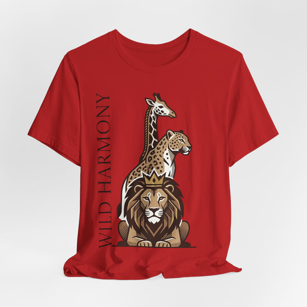 Wild Harmony Safari Animal T-Shirt | Lion Giraffe Leopard