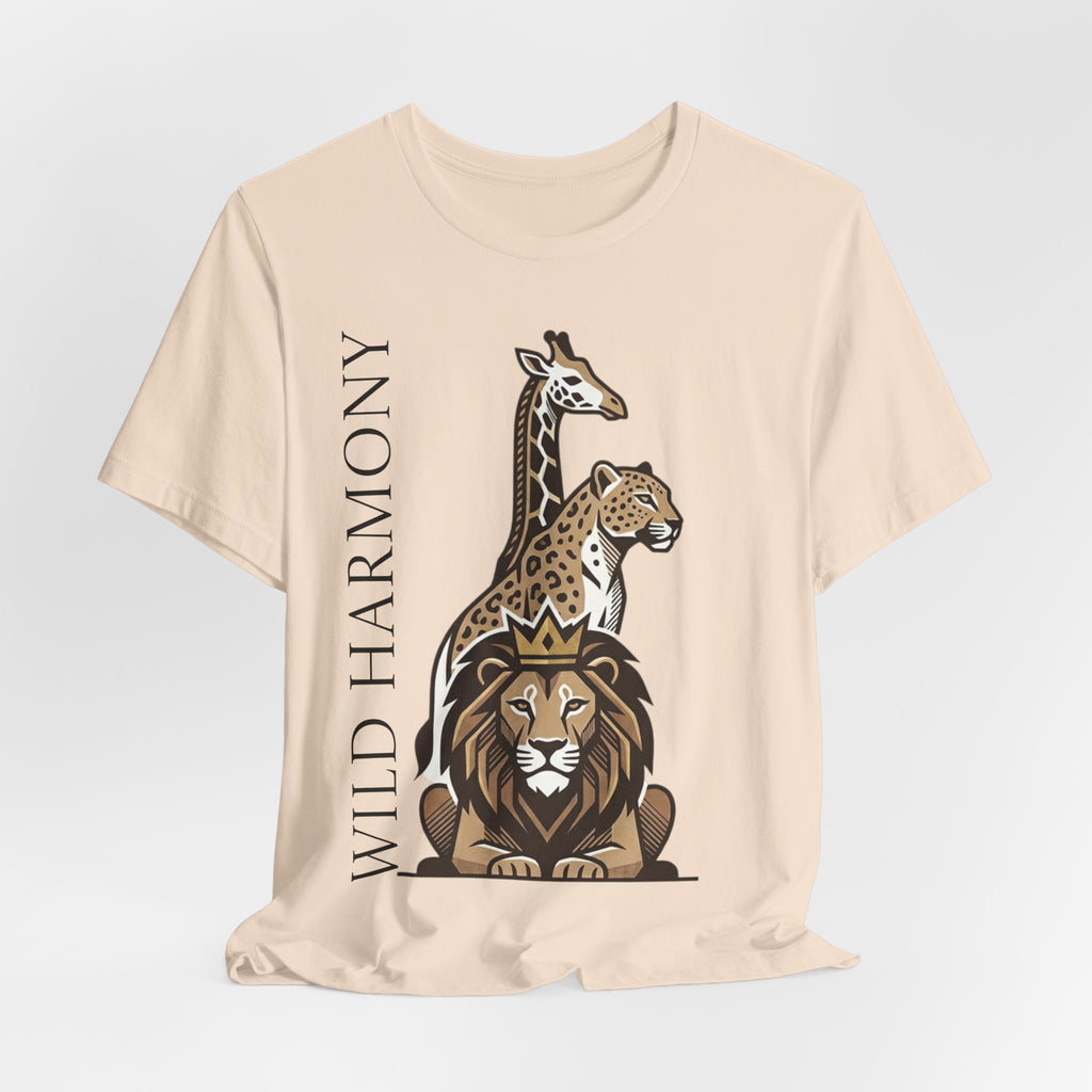 Wild Harmony Safari Animal T-Shirt | Lion Giraffe Leopard