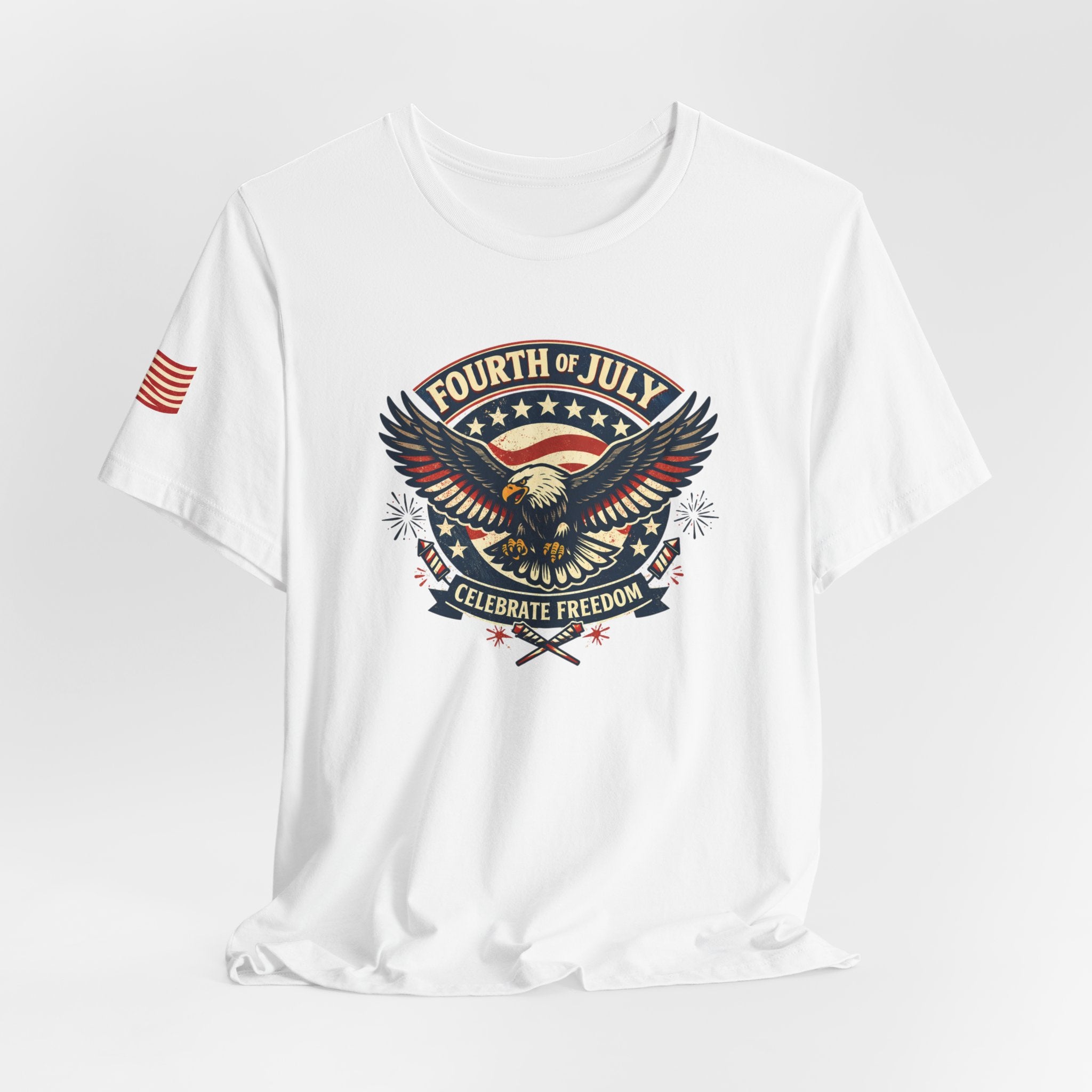 Fourth of July Eagle Celebrate Freedom T-Shirt | Patriotic American Flag