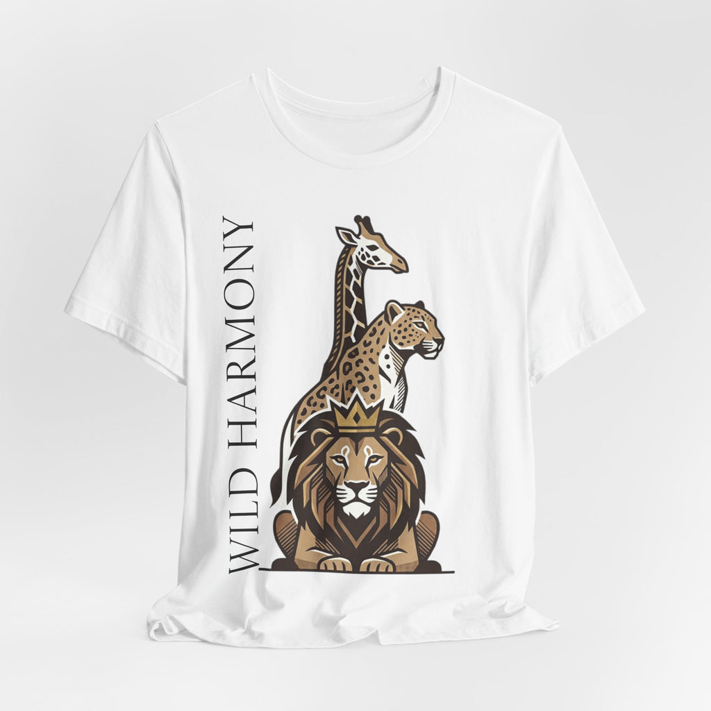 Wild Harmony Safari Animal T-Shirt | Lion Giraffe Leopard