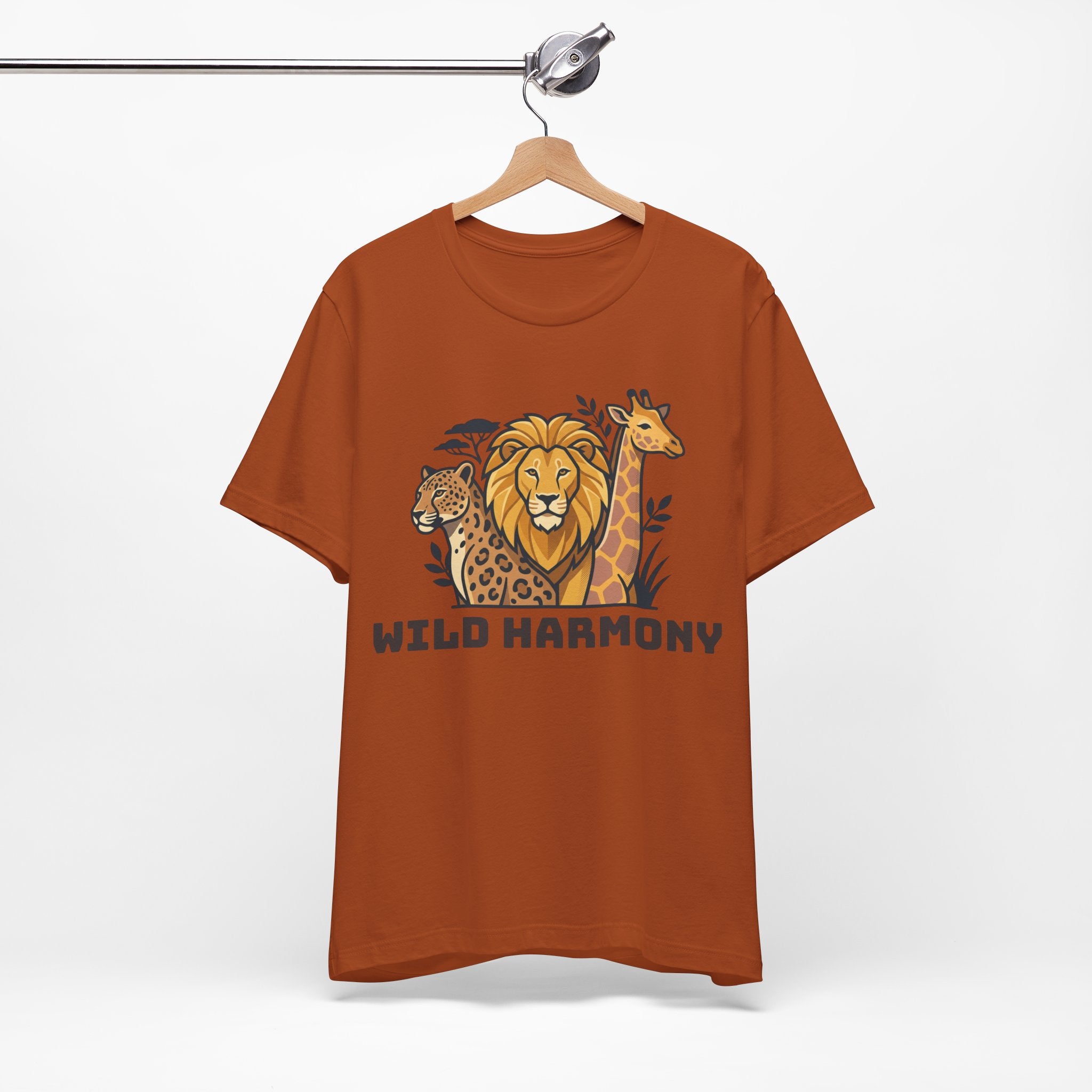 Wild Harmony Animal Tee, Safari Wildlife Shirt, Leopard Lion Giraffe Tee