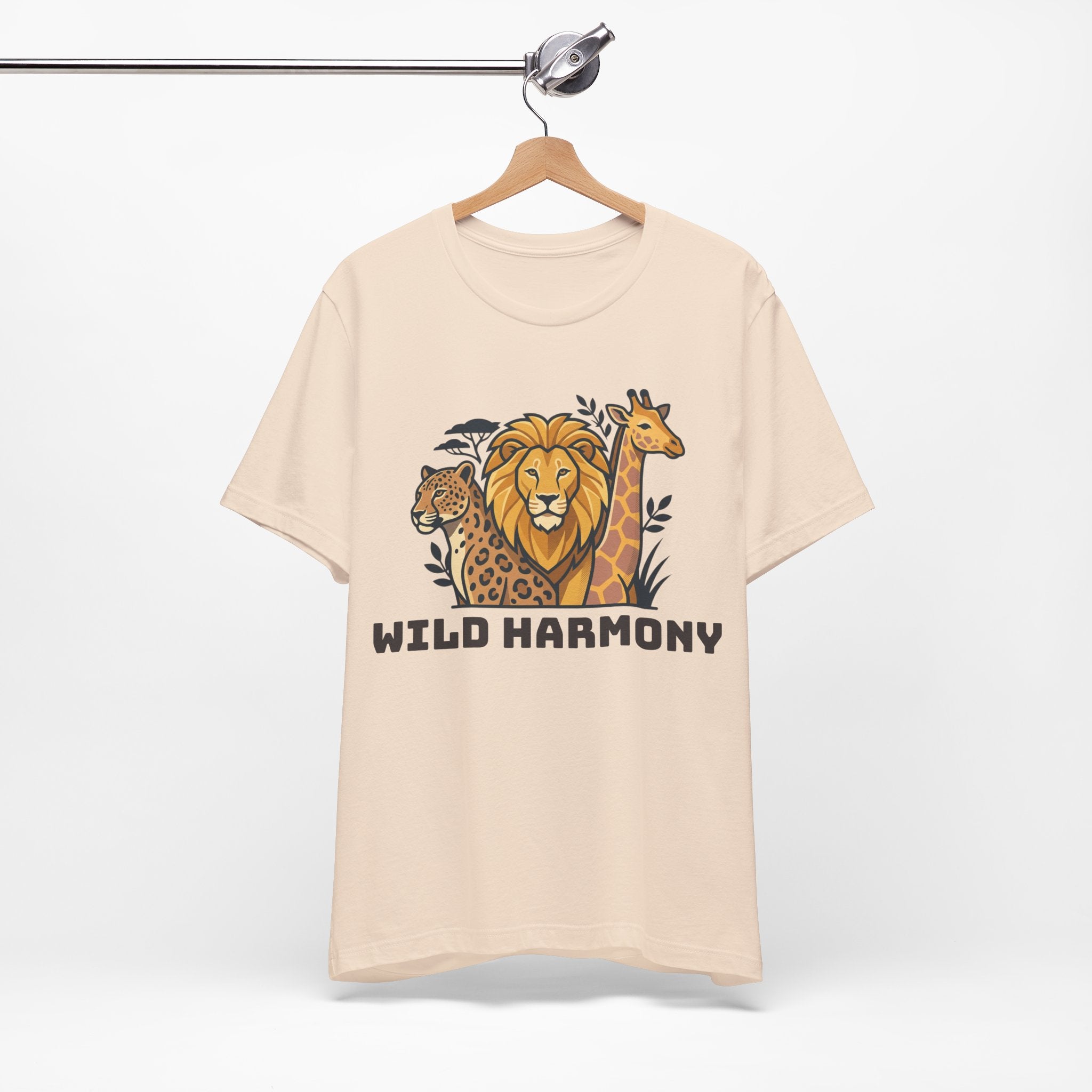 Wild Harmony Animal Tee, Safari Wildlife Shirt, Leopard Lion Giraffe Tee