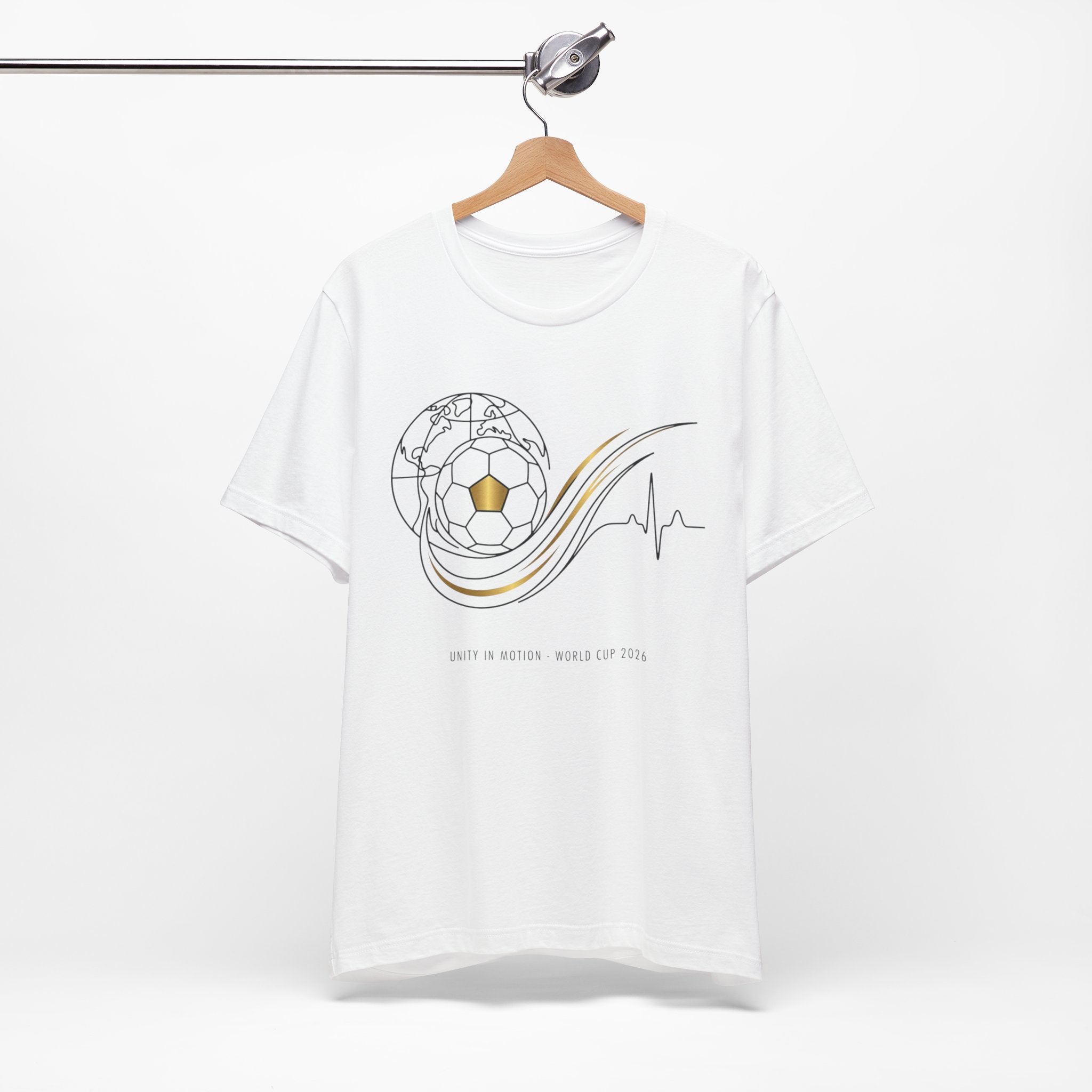 Soccer Heartbeat Wave T-Shirt | Minimal Football Pulse Tee