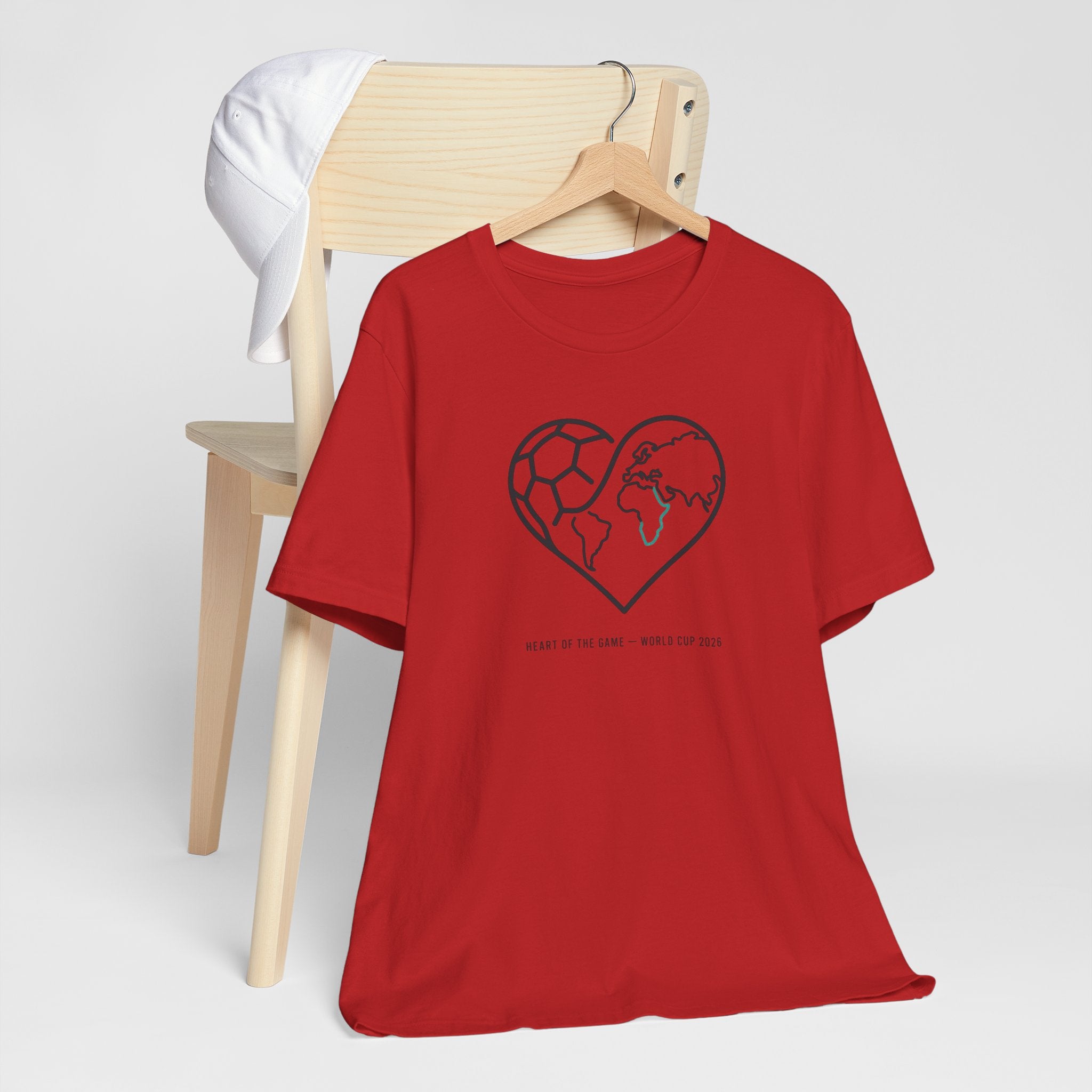 Heart-shaped Soccer Globe Tee | World Cup 2026 Shirt