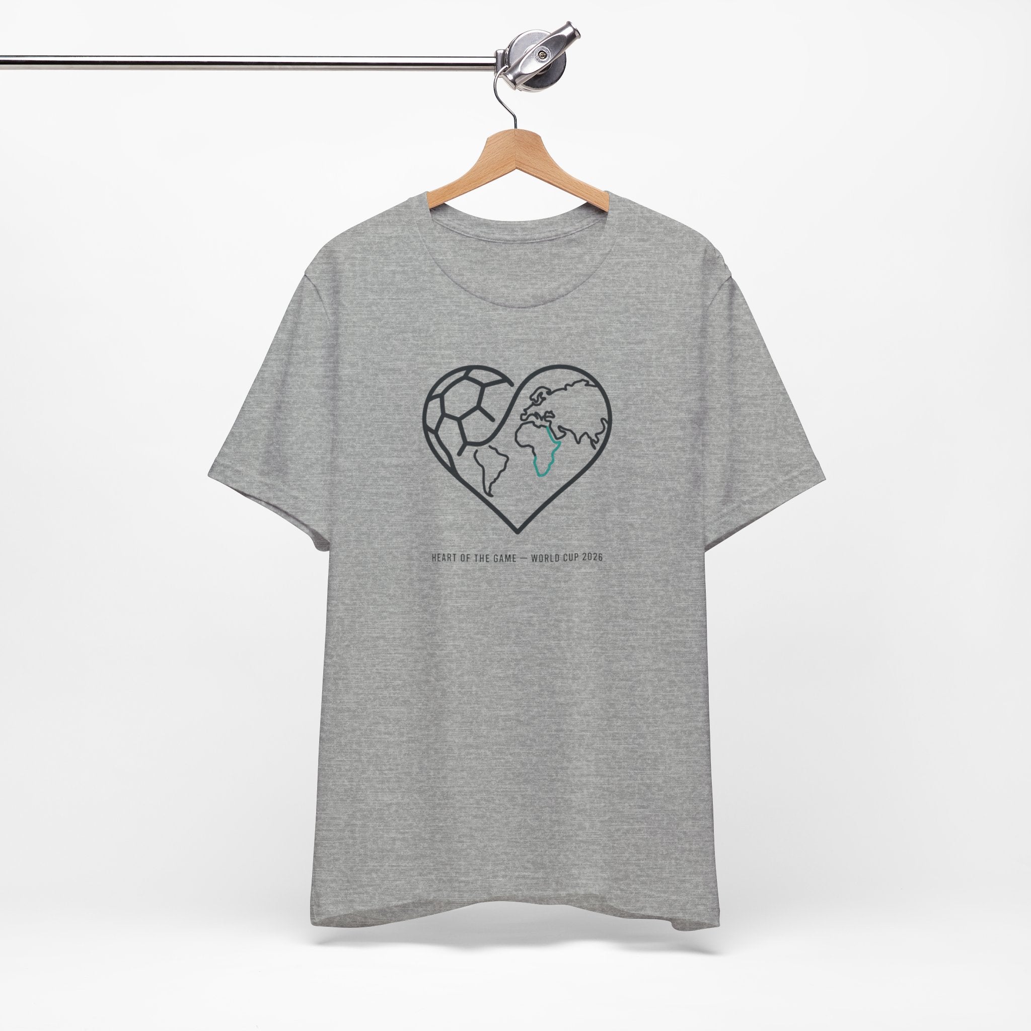 Heart-shaped Soccer Globe Tee | World Cup 2026 Shirt