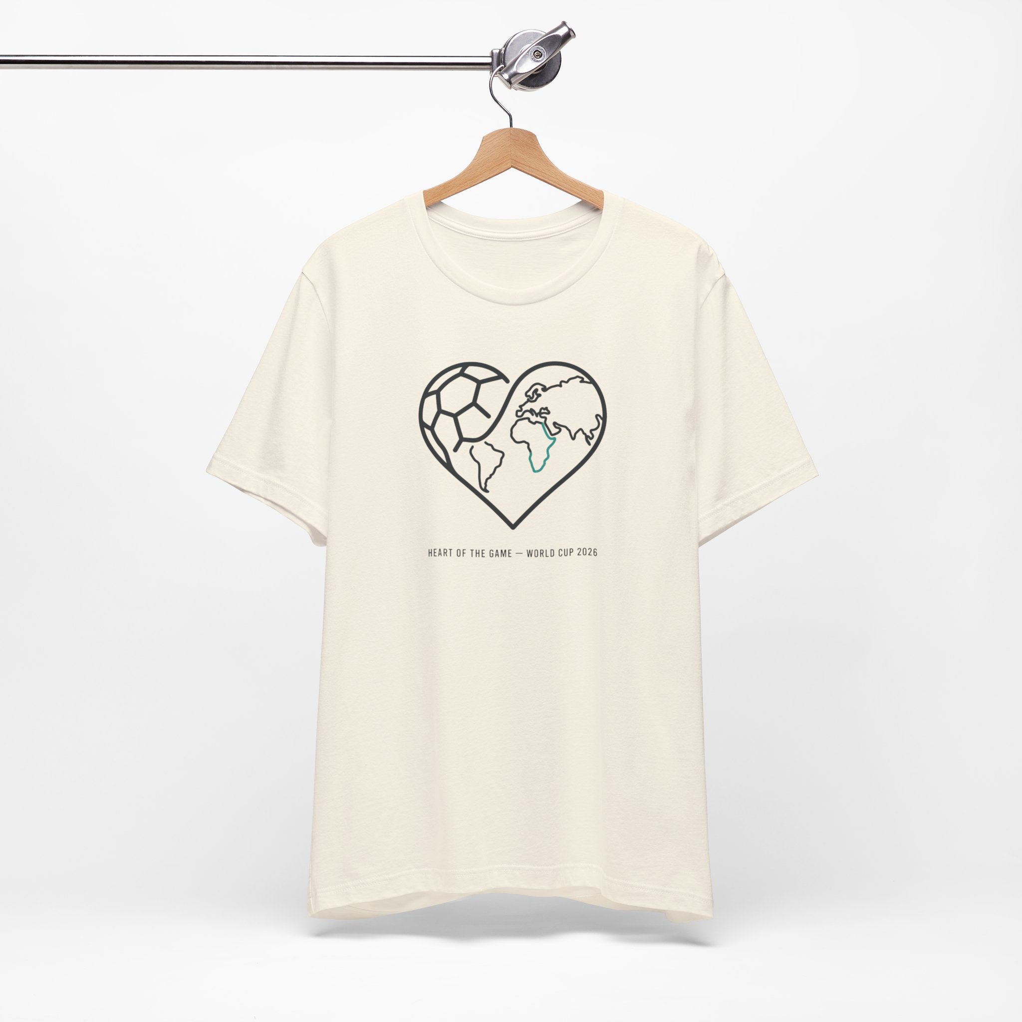 Heart-shaped Soccer Globe Tee | World Cup 2026 Shirt