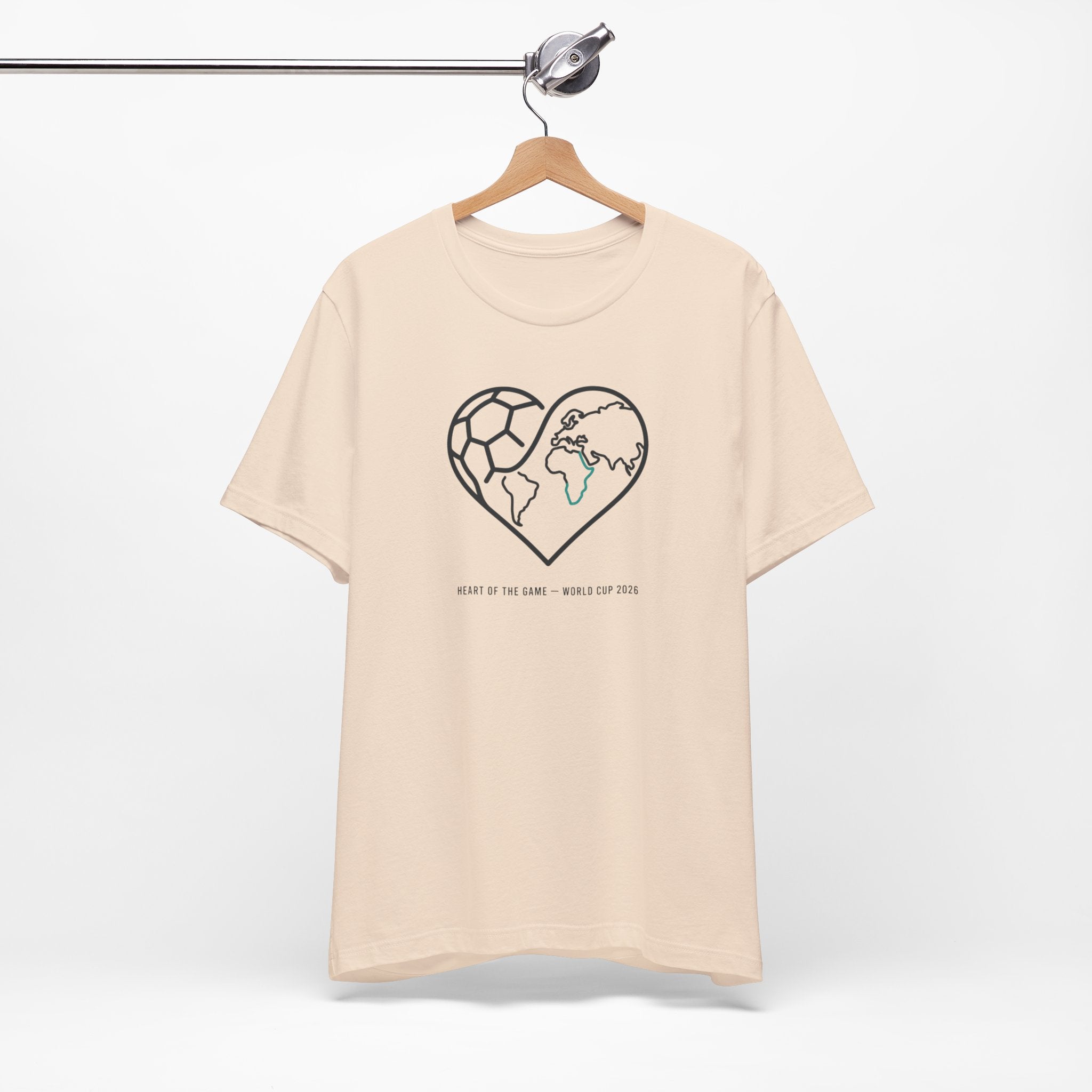 Heart-shaped Soccer Globe Tee | World Cup 2026 Shirt