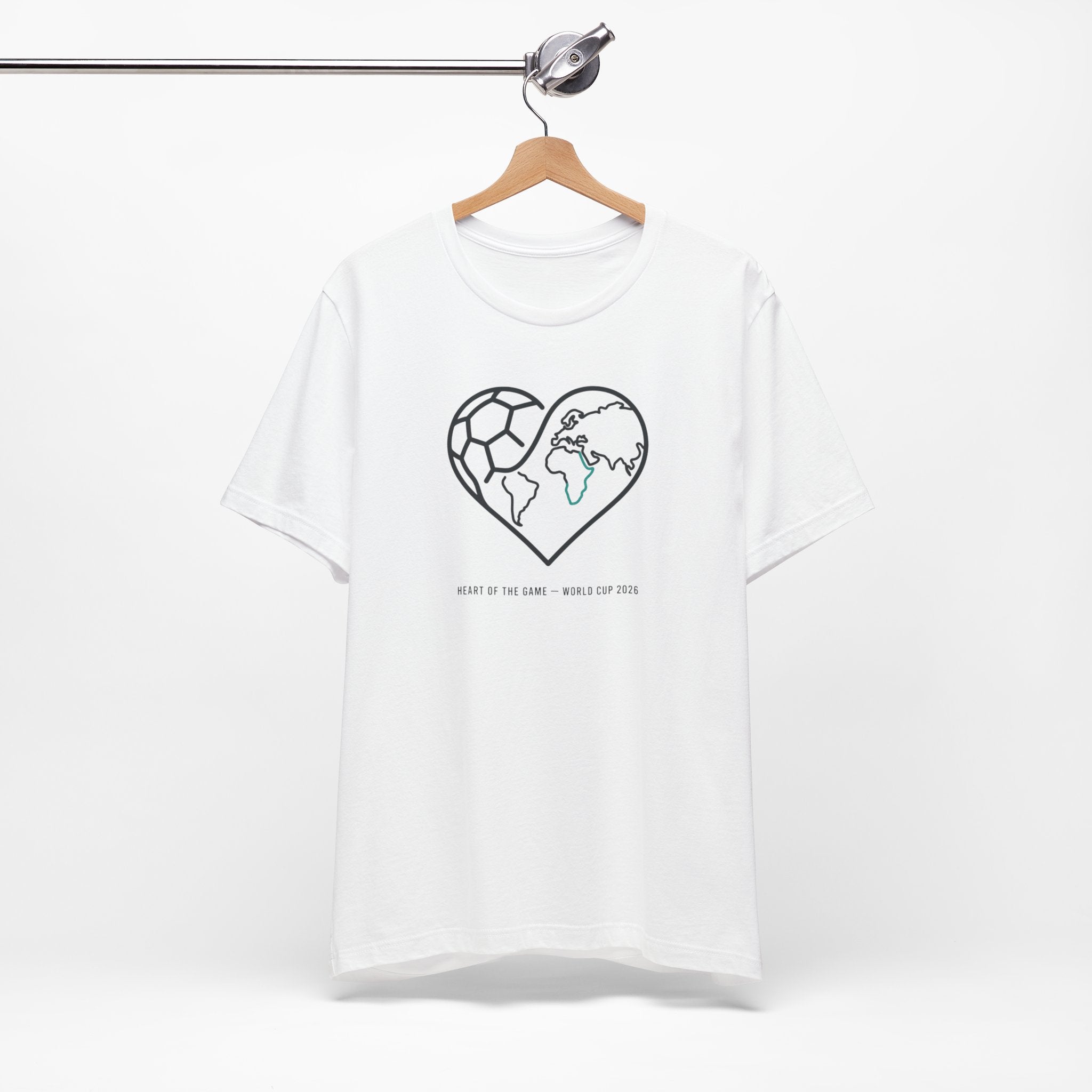 Heart-shaped Soccer Globe Tee | World Cup 2026 Shirt