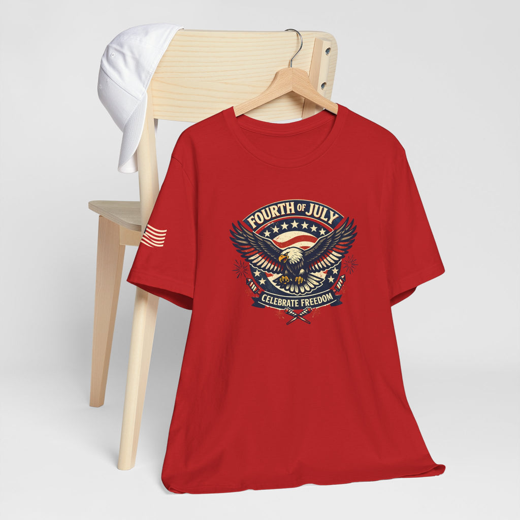 Fourth of July Eagle Celebrate Freedom T-Shirt | Patriotic American Flag
