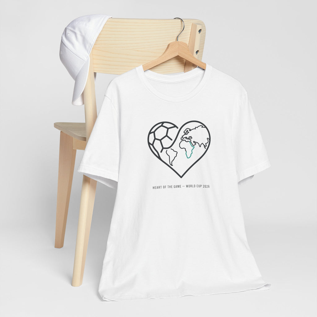 Heart-shaped Soccer Globe Tee | World Cup 2026 Shirt