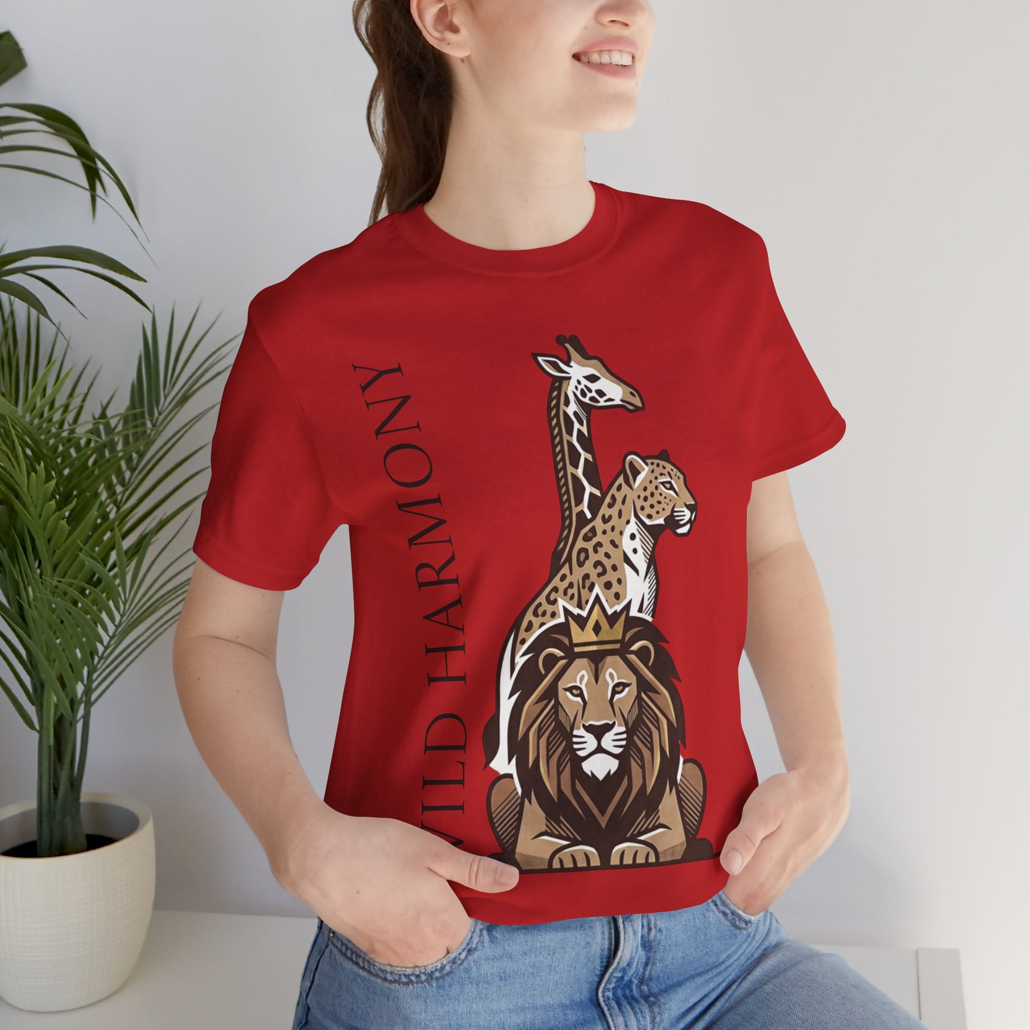 Wild Harmony Safari Animal T-Shirt | Lion Giraffe Leopard