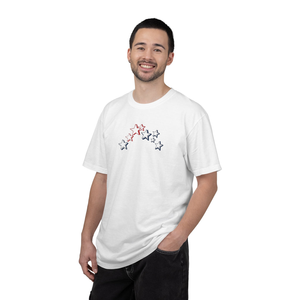 Red, White Blue Star Cluster T-Shirt | Small Chest Stars, Patriotic stars