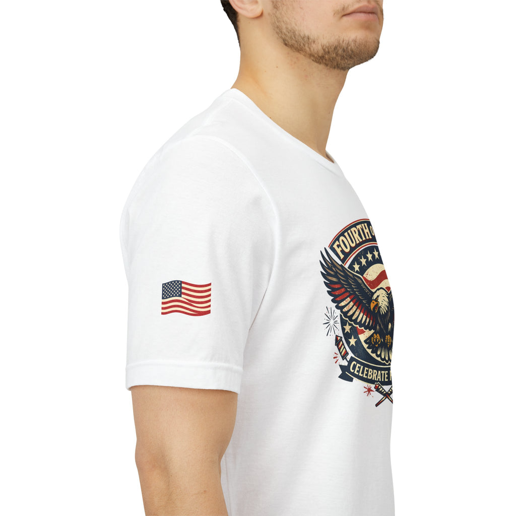 Fourth of July Eagle Celebrate Freedom T-Shirt | Patriotic American Flag