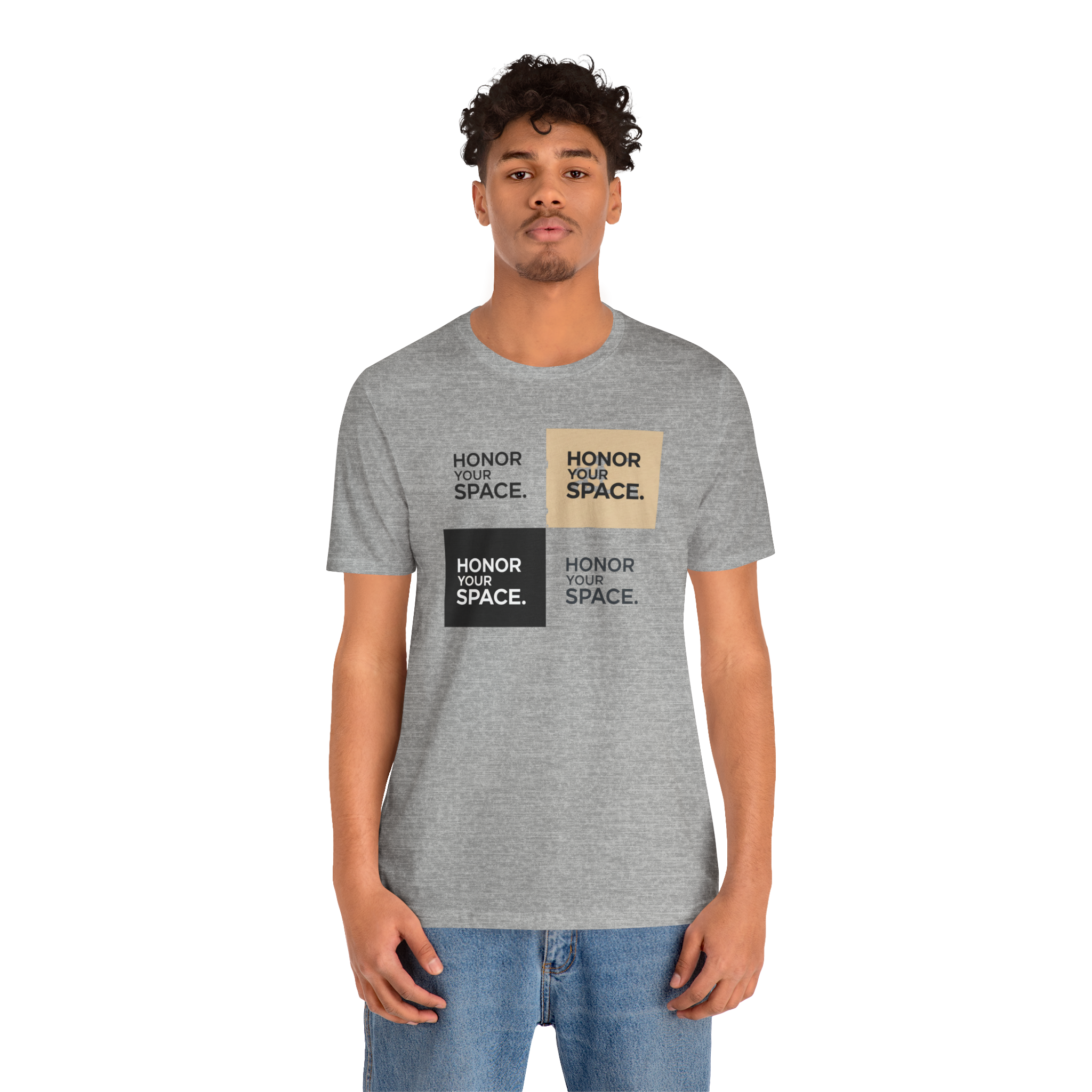 Honor Your Space graphic Tee | Minimalist block text design