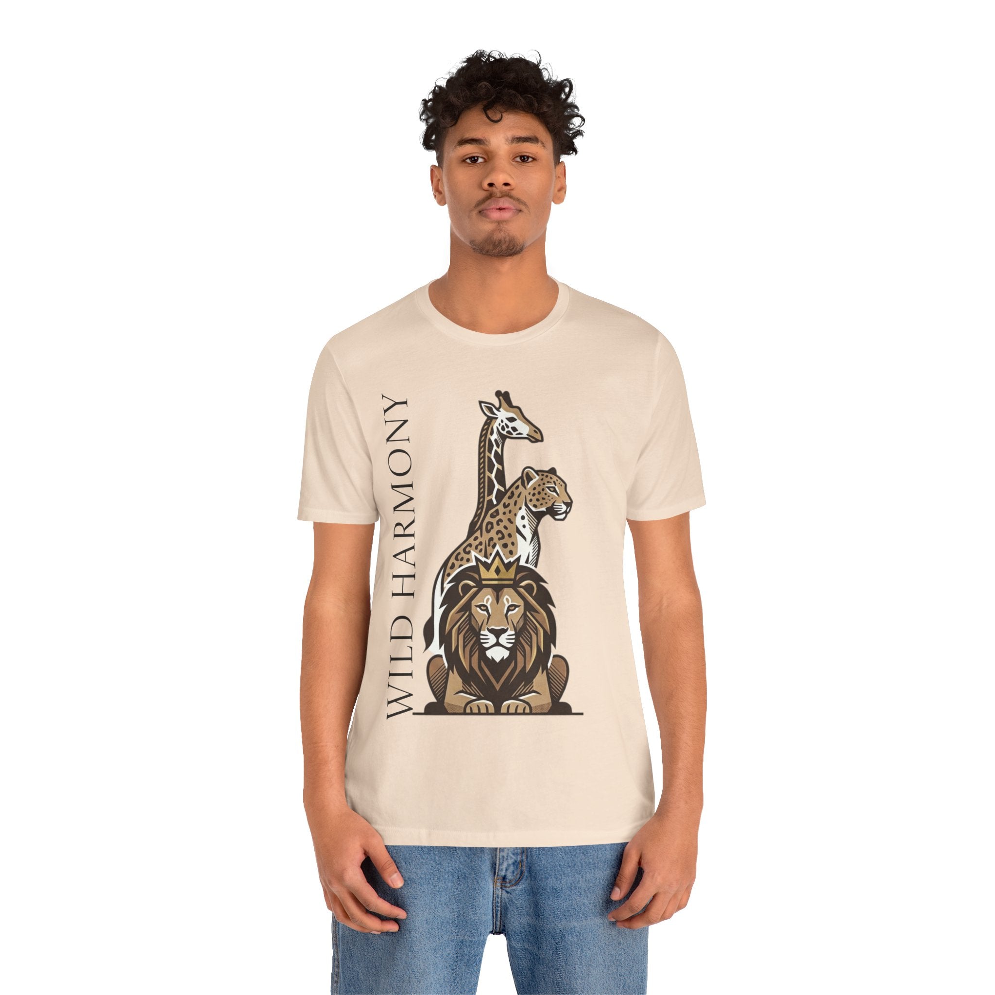 Wild Harmony Safari Animal T-Shirt | Lion Giraffe Leopard