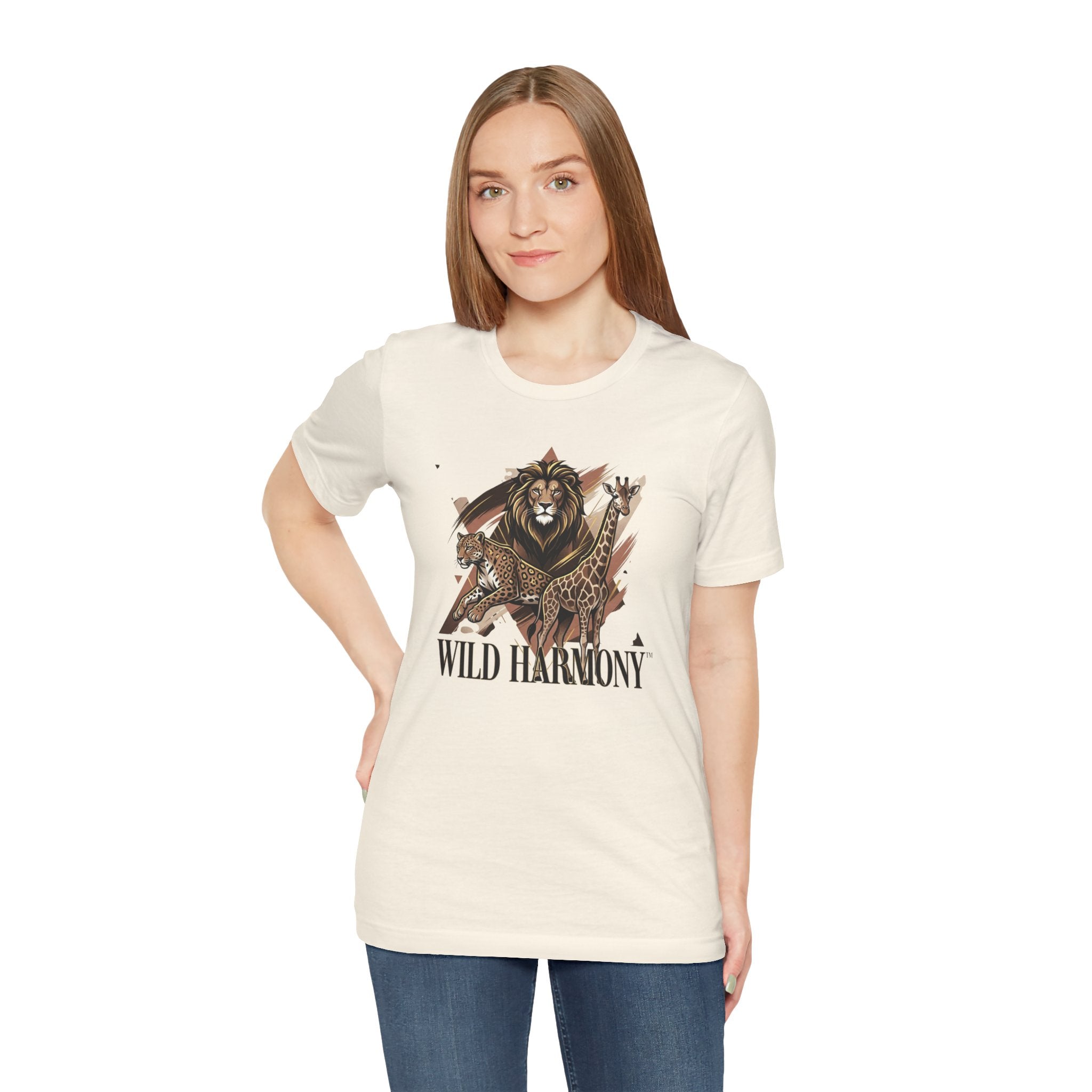 Wild Harmony High Fashion Safari Tee Geometric Lion Leopard Giraffe Shirt