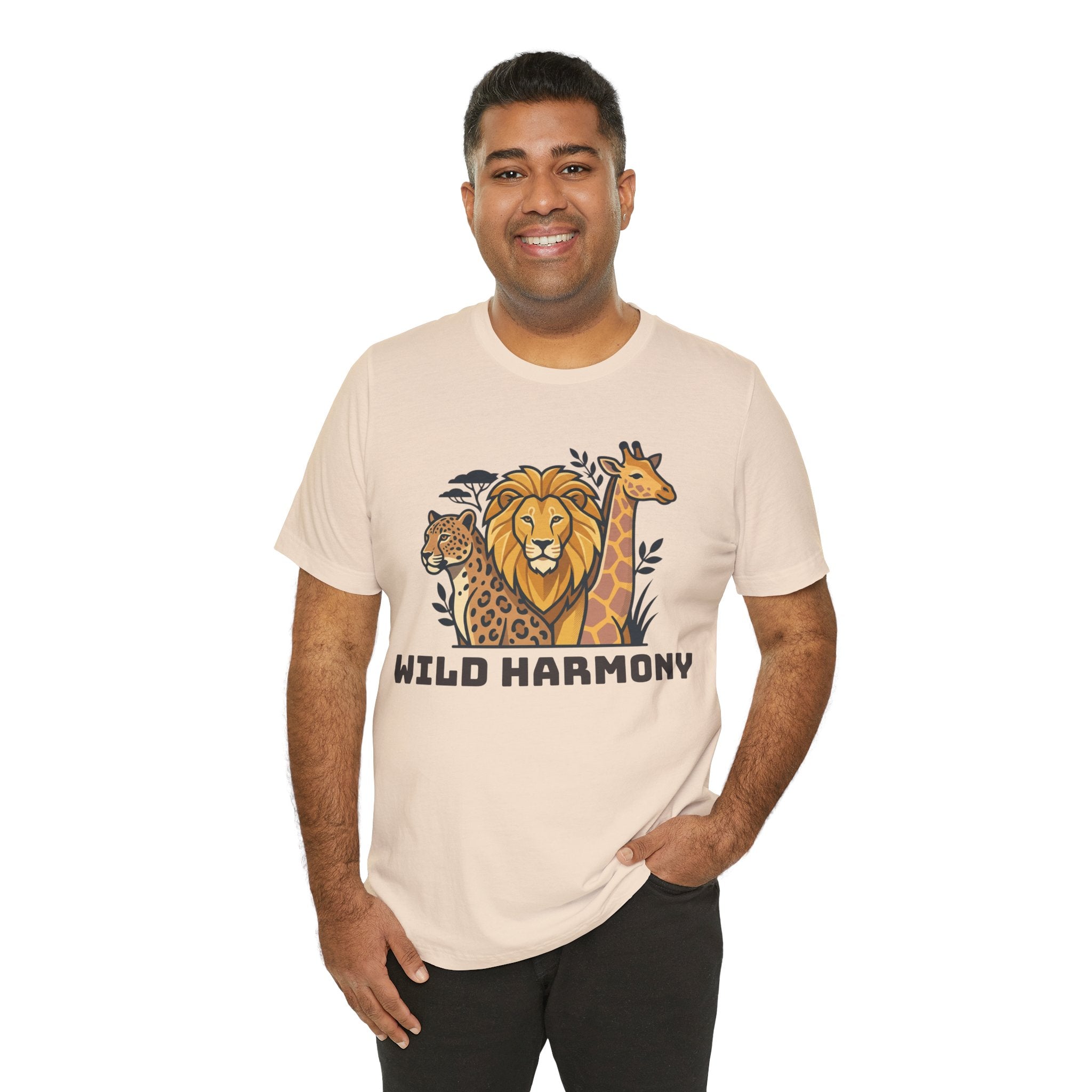 Wild Harmony Animal Tee, Safari Wildlife Shirt, Leopard Lion Giraffe Tee