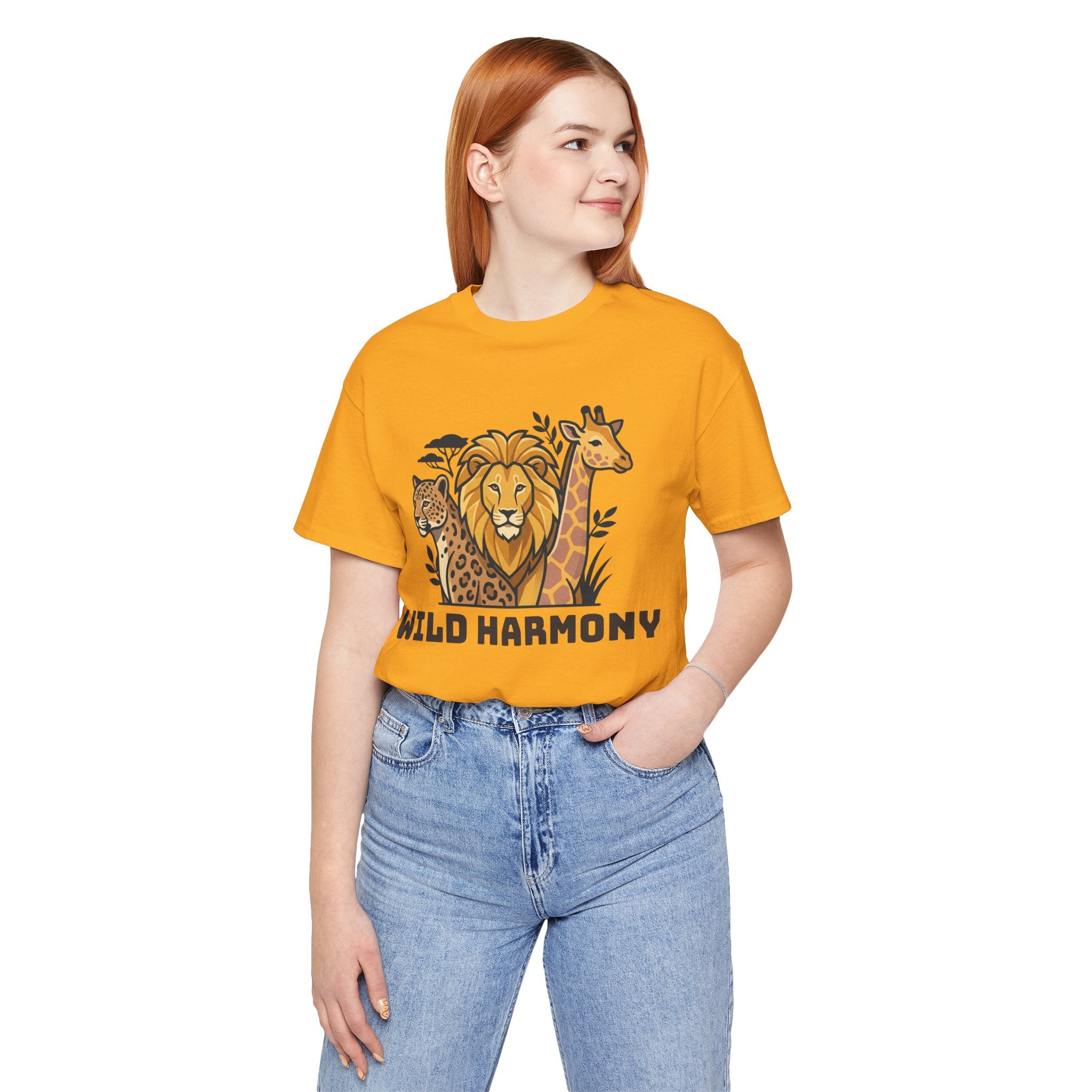 Wild Harmony Animal Tee, Safari Wildlife Shirt, Leopard Lion Giraffe Tee