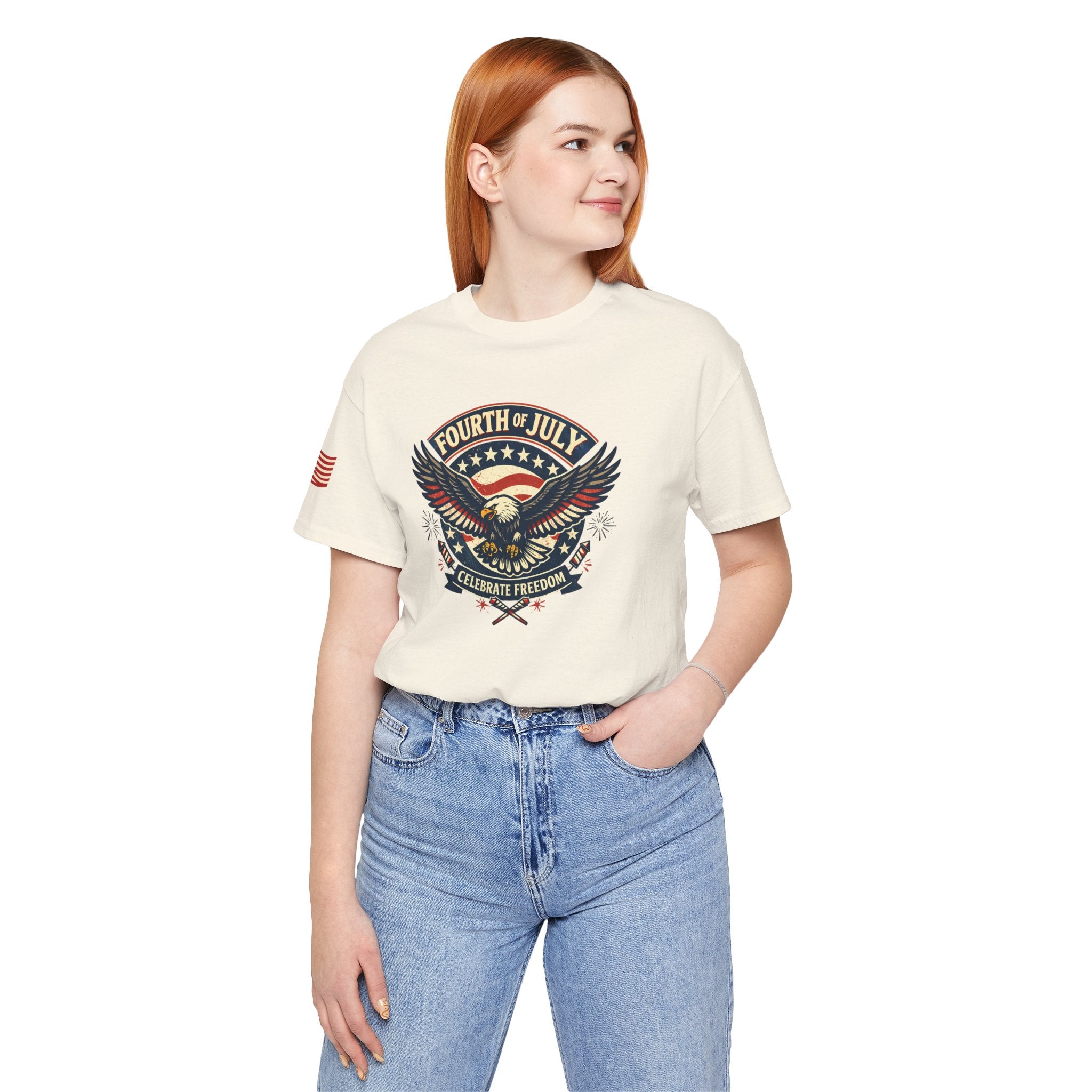 Fourth of July Eagle Celebrate Freedom T-Shirt | Patriotic American Flag