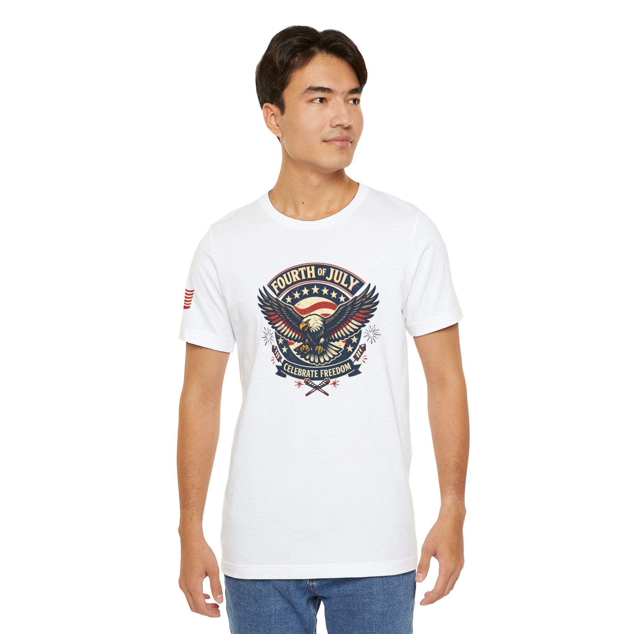 Fourth of July Eagle Celebrate Freedom T-Shirt | Patriotic American Flag